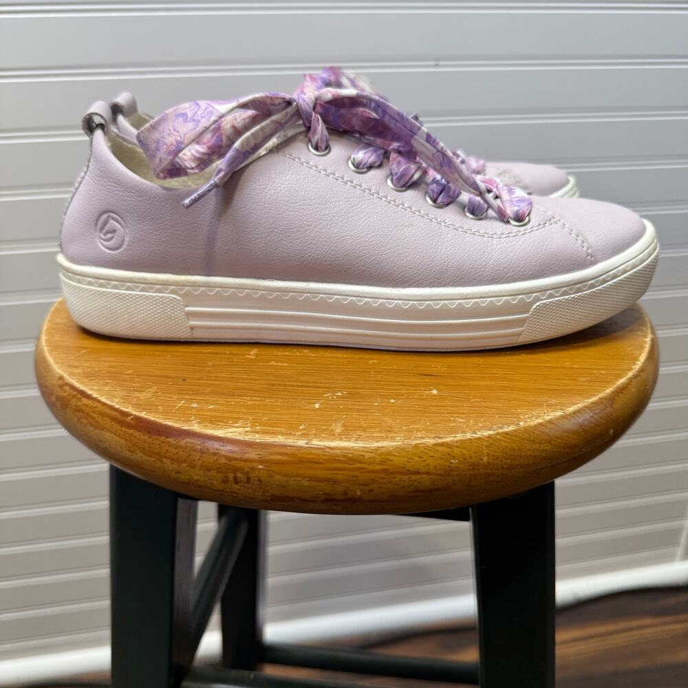 Remonte Alina Lavender Leather Ribbon Lace Tennis Shoe Size 39=8-8.5
